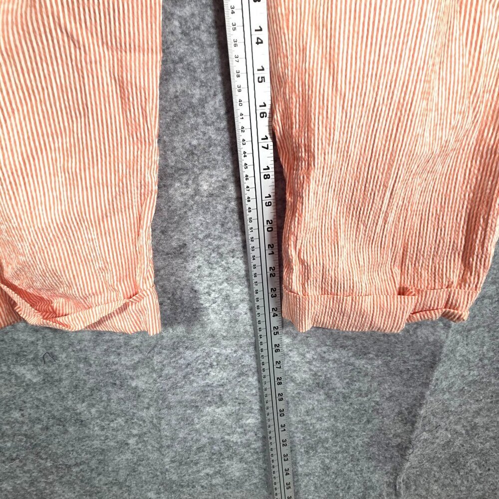 Real Clothes Women's Casual Pants Peach and white stripes cropped Size 12 - Picture 5 of 8